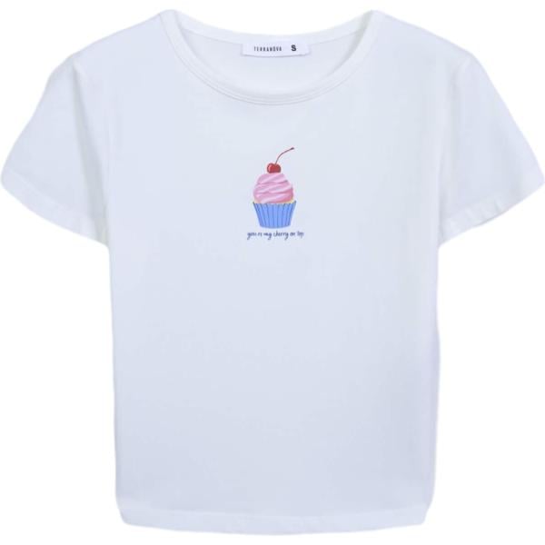 t-shirt Terranova bianco con stampe