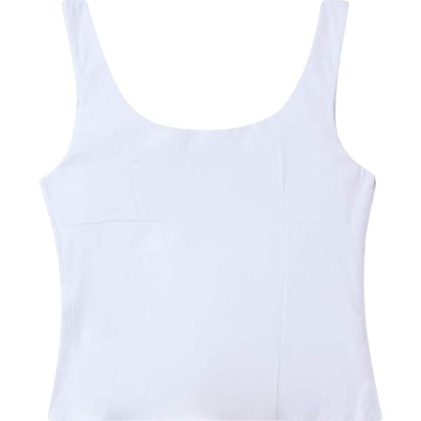 top da donna forma svasata in bianco neve in cotone Terranova