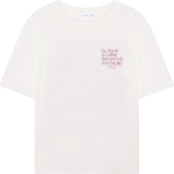 t-shirt Terranova bianco con stampe