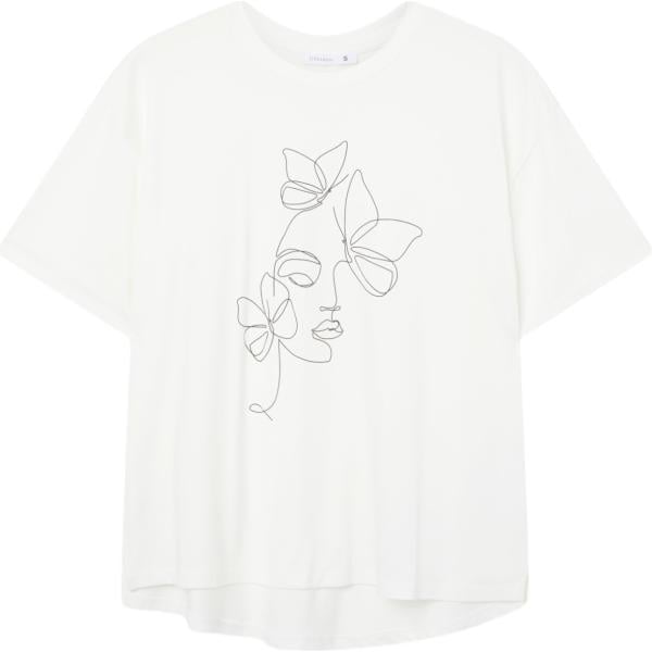 t-shirt Terranova bianco con stampe