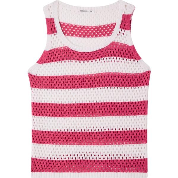 top Terranova rosa a righe