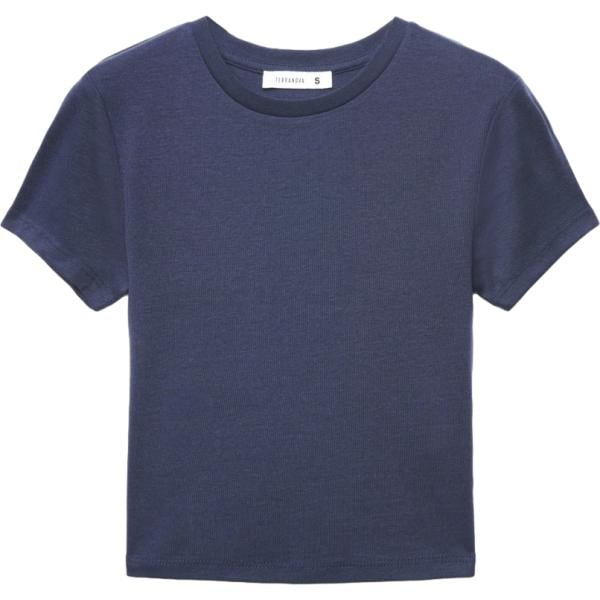 t-shirt Terranova blu tinta unita