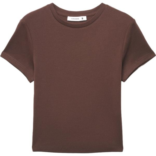 t-shirt Terranova marrone tinta unita