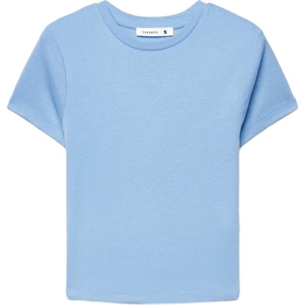 t-shirt Terranova blu tinta unita