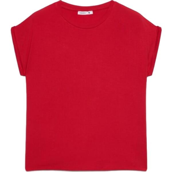 t-shirt Terranova rosso tinta unita