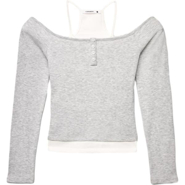 t-shirt Terranova grigio tinta unita