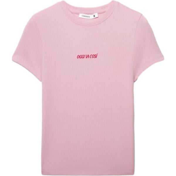 t-shirt Terranova rosa con stampe
