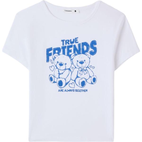 t-shirt Terranova bianco con stampe