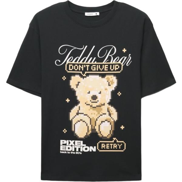 t-shirt Terranova nero con stampe