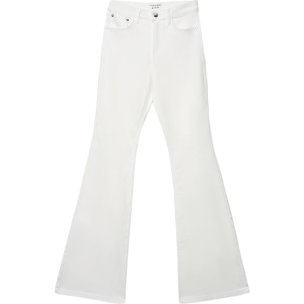 jeans a zampa Terranova bianco tinta unita