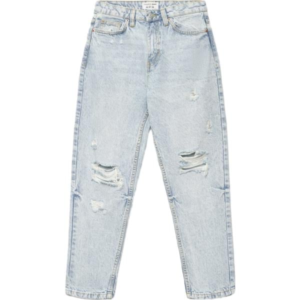 jeans mom Terranova grigio tinta unita