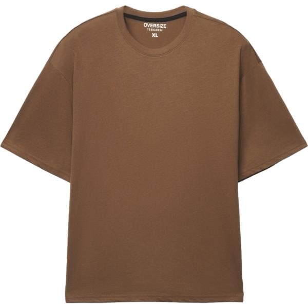 t-shirt Terranova marrone tinta unita
