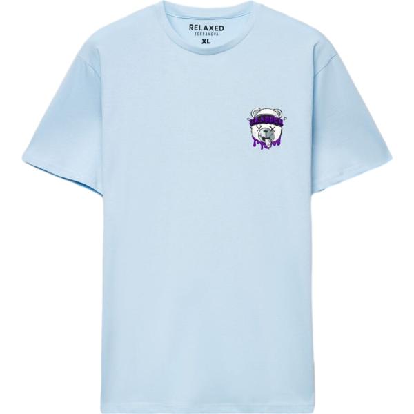 t-shirt Terranova blu con stampe