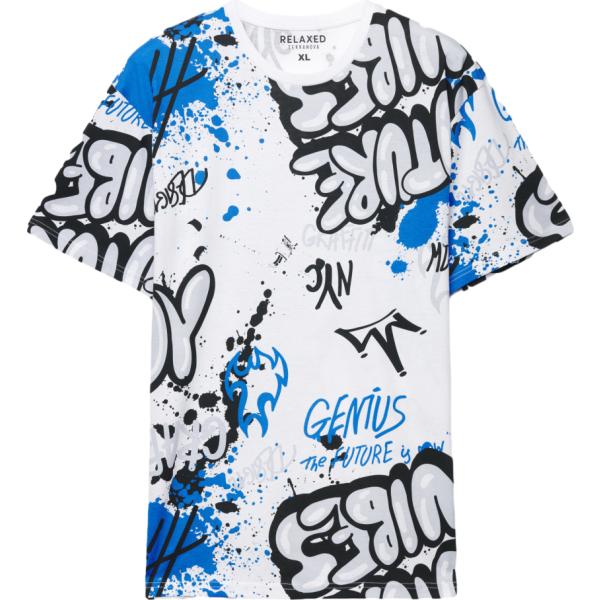 t-shirt Terranova bianco con stampe