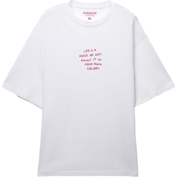 t-shirt Terranova bianco con stampe