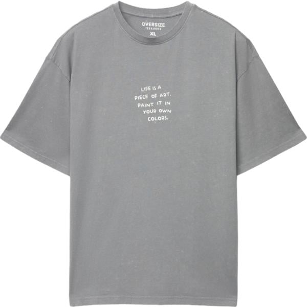 t-shirt Terranova grigio con stampe