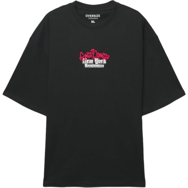 t-shirt Terranova nero con stampe