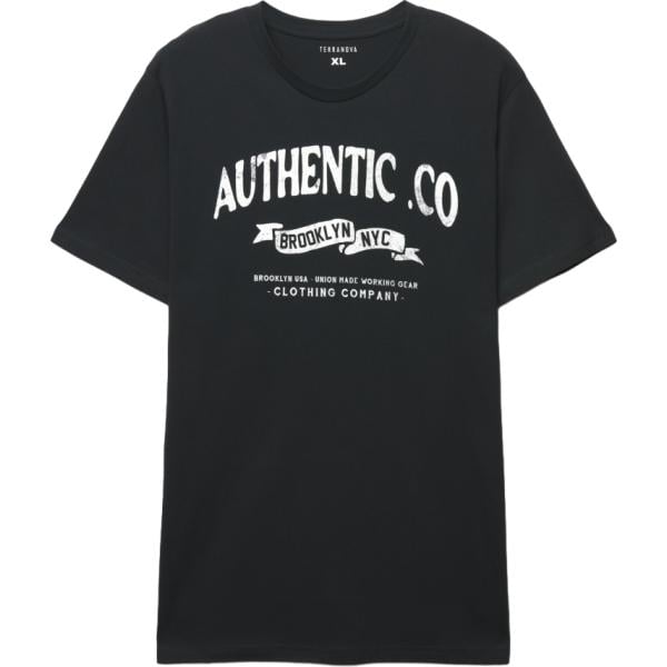 t-shirt Terranova nero con stampe