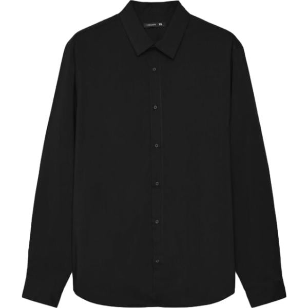 camicie Terranova nero tinta unita