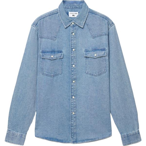 camicie Terranova blu tinta unita