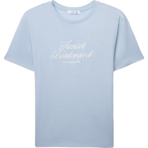 t-shirt Terranova blu con stampe
