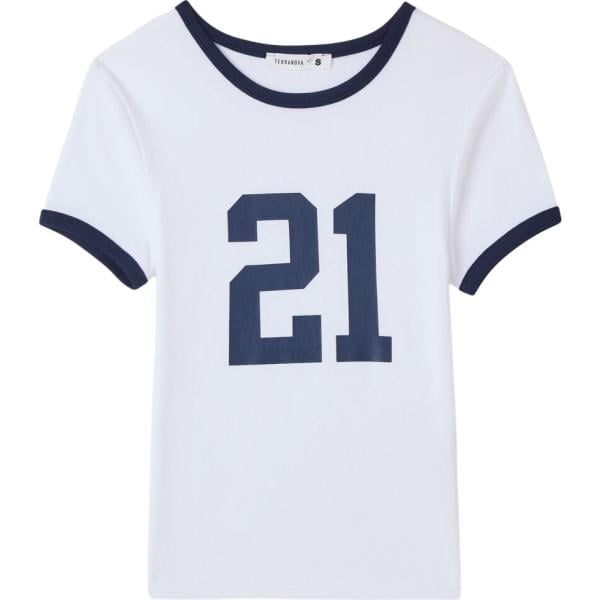 t-shirt Terranova bianco con stampe
