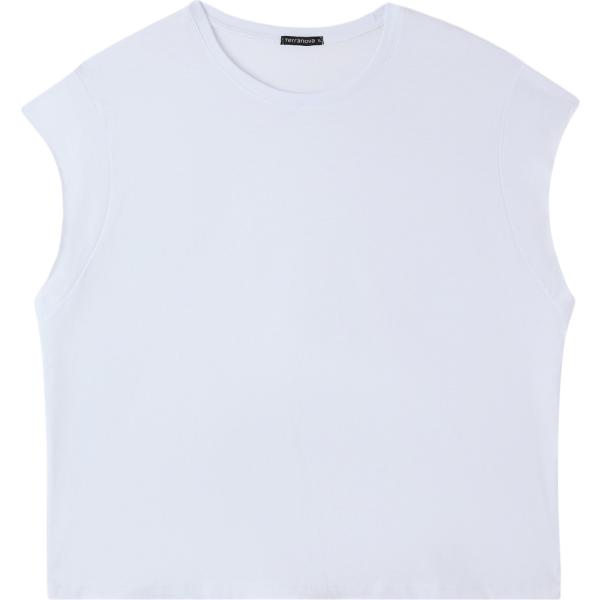t-shirt sportive Terranova bianco tinta unita