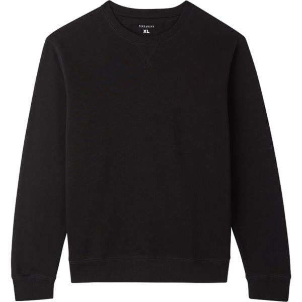 Felpa da uomo in nero pece collo senza cappuccio a maniche lunghe con zip Terranova