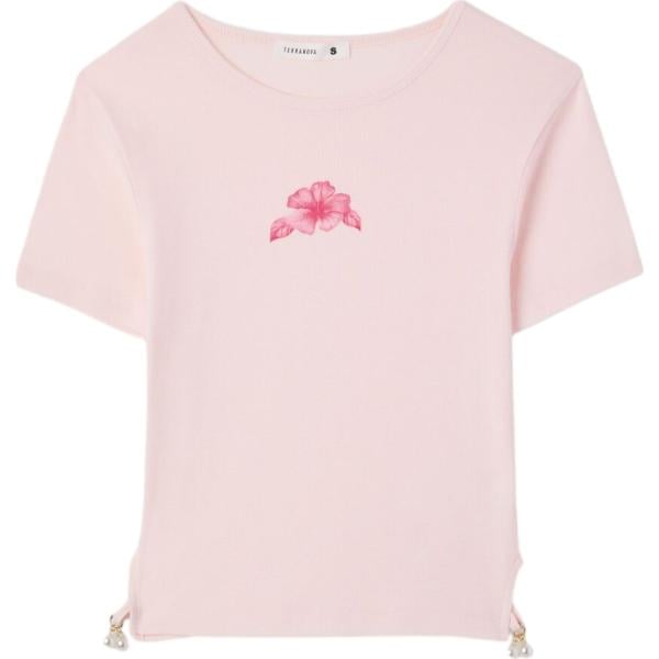 t-shirt Terranova rosa con stampe