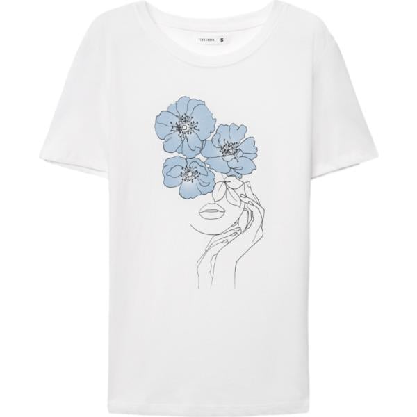 t-shirt Terranova bianco con stampe