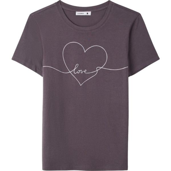 t-shirt Terranova marrone con stampe