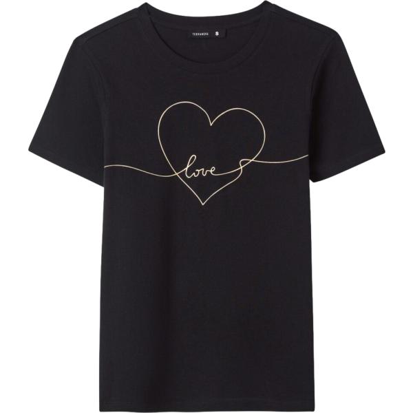 t-shirt Terranova nero con stampe