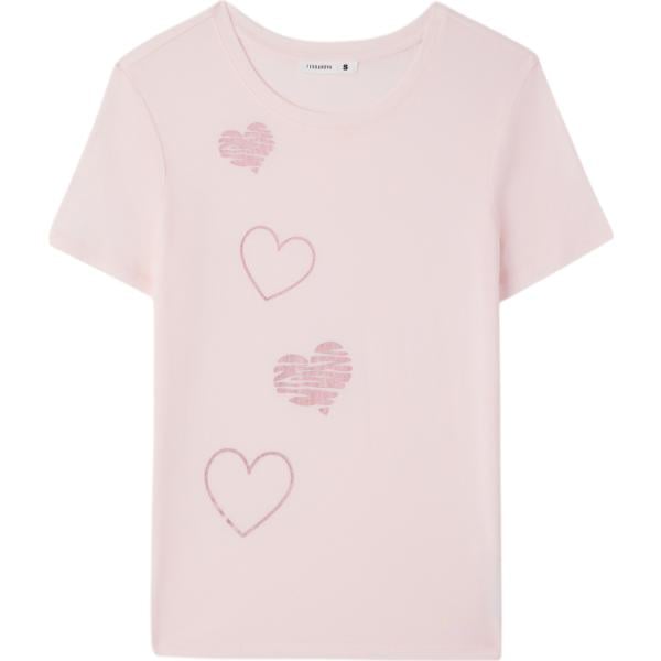 t-shirt Terranova rosa con stampe