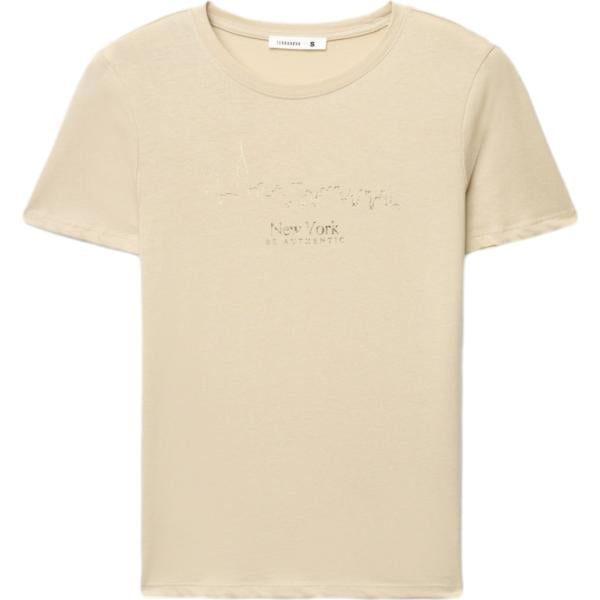 t-shirt Terranova marrone con stampe