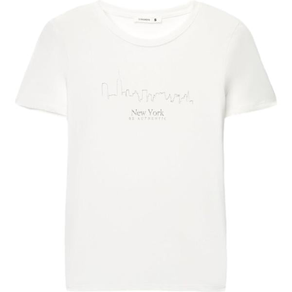 t-shirt Terranova bianco con stampe