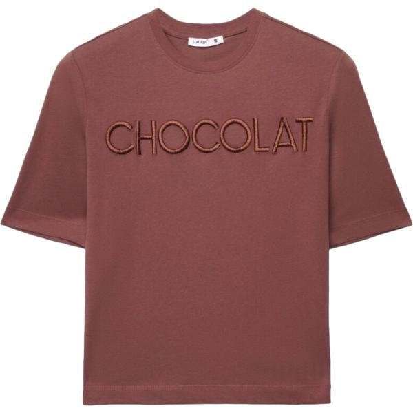 t-shirt Terranova marrone con stampe