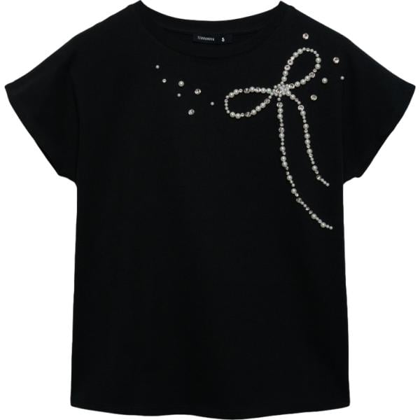 t-shirt Terranova nero tinta unita