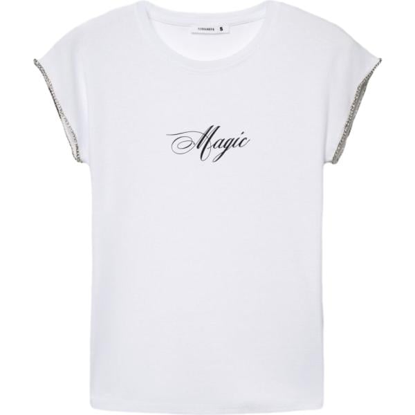 t-shirt Terranova bianco con stampe