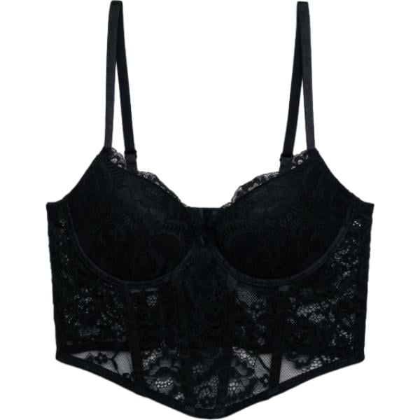 bralette Terranova nero tinta unita