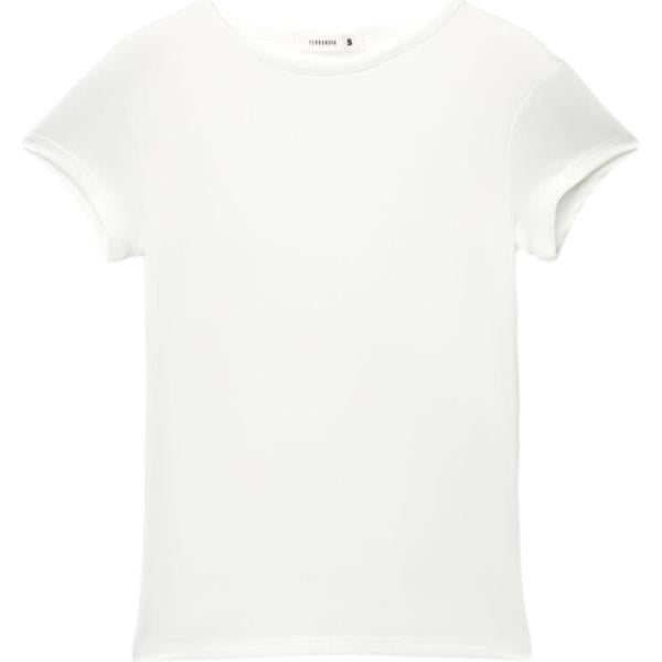 t-shirt Terranova bianco tinta unita