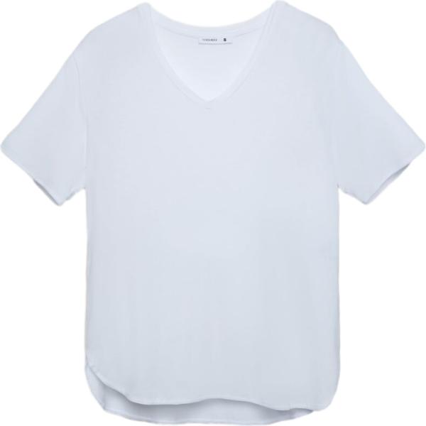 t-shirt Terranova bianco tinta unita