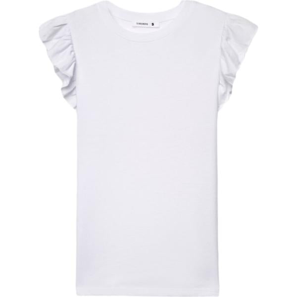 t-shirt Terranova bianco tinta unita