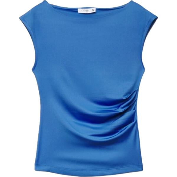 t-shirt Terranova blu tinta unita