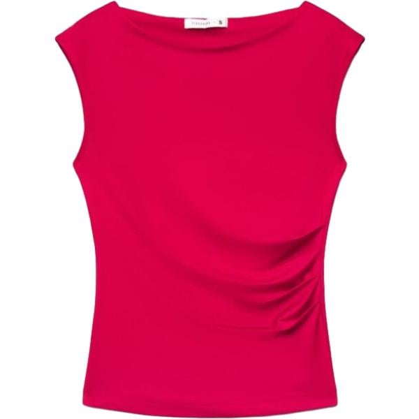 t-shirt Terranova rosso tinta unita
