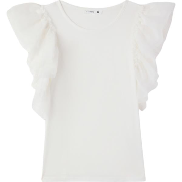 t-shirt Terranova bianco tinta unita