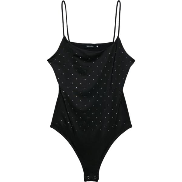 top Terranova nero tinta unita