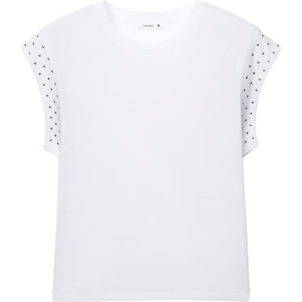 t-shirt Terranova bianco tinta unita