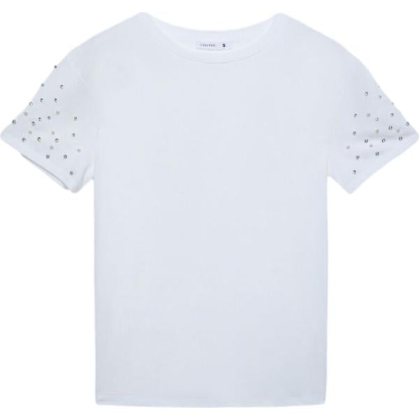 t-shirt Terranova bianco tinta unita