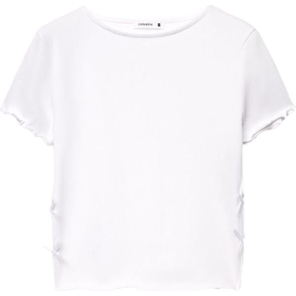 t-shirt Terranova bianco tinta unita