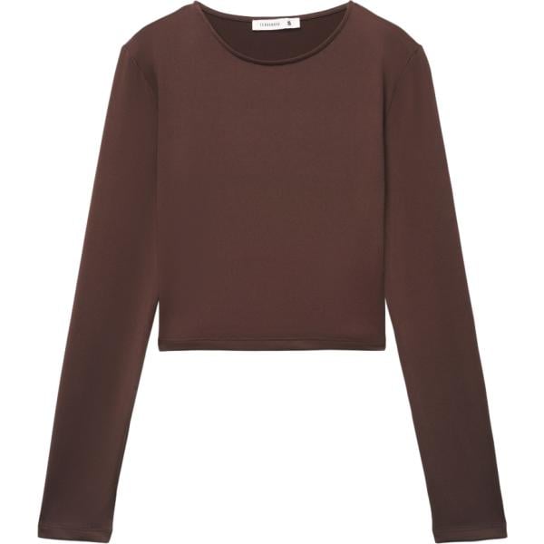 t-shirt Terranova marrone tinta unita